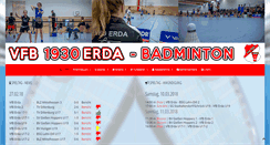 Desktop Screenshot of erda-badminton.de